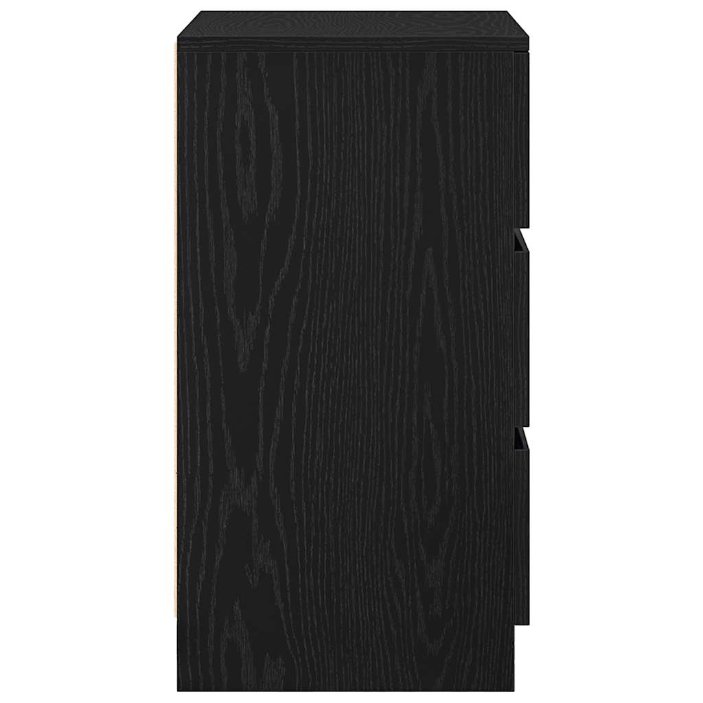 Noptiera cu 3 sertare Negru 39x35x65 cm GartenMobel Dekor