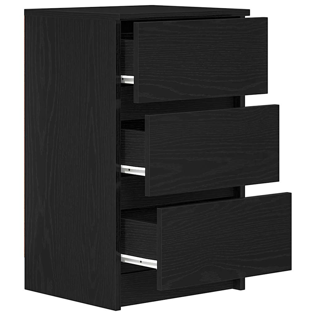Noptiera cu 3 sertare Negru 39x35x65 cm GartenMobel Dekor