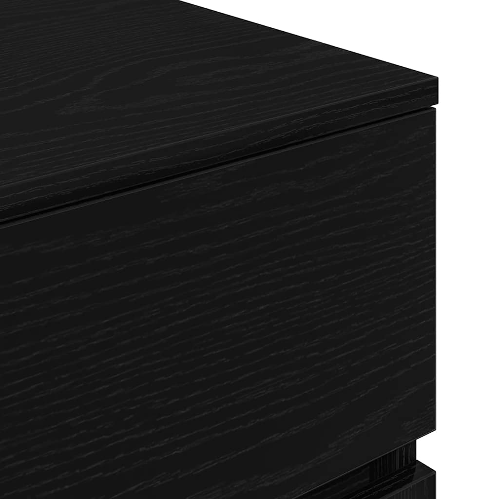 Noptiera cu 3 sertare Negru 39x35x65 cm GartenMobel Dekor