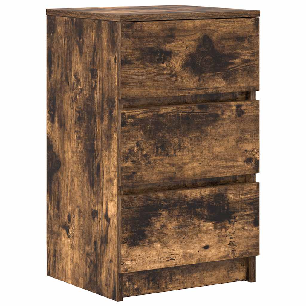 Noptiera cu 3 sertare stejar afumat 39x35x65 cm GartenMobel Dekor