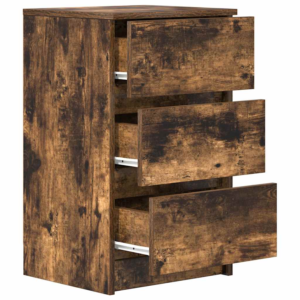 Noptiera cu 3 sertare stejar afumat 39x35x65 cm GartenMobel Dekor