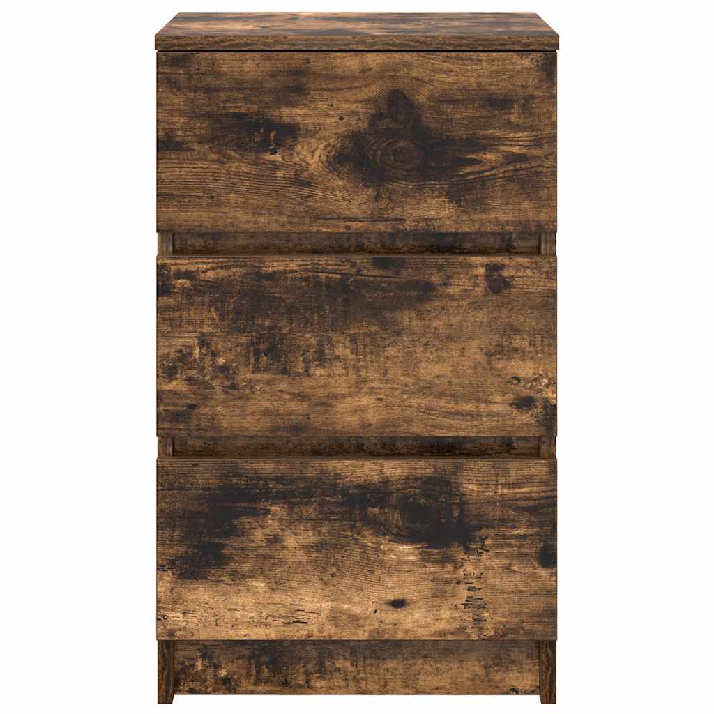 Noptiera cu 3 sertare stejar afumat 39x35x65 cm GartenMobel Dekor
