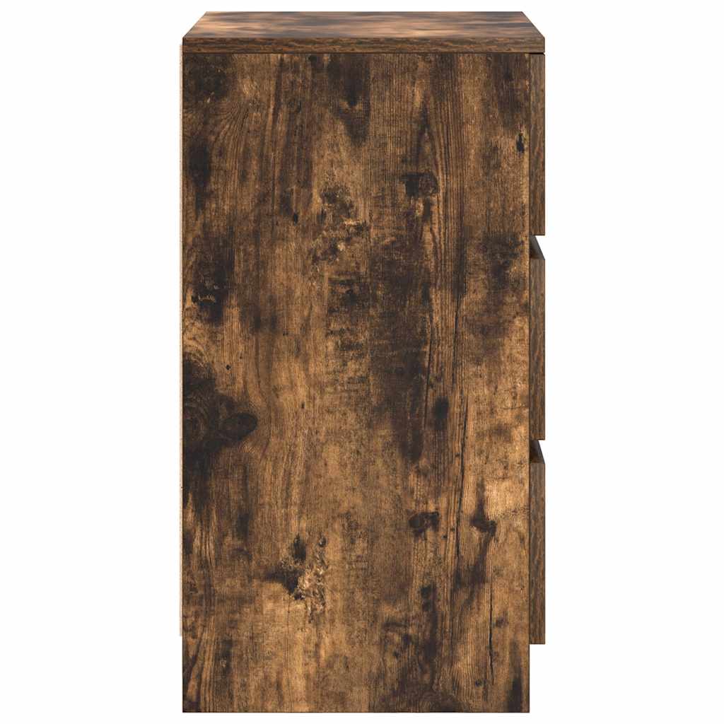 Noptiera cu 3 sertare stejar afumat 39x35x65 cm GartenMobel Dekor