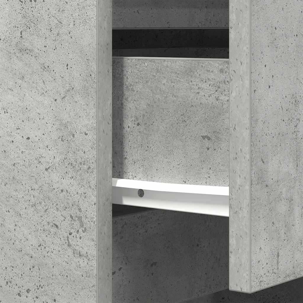 Noptiere cu 3 sertare 2 buc Beton Gri 39x35x65 cm GartenMobel Dekor