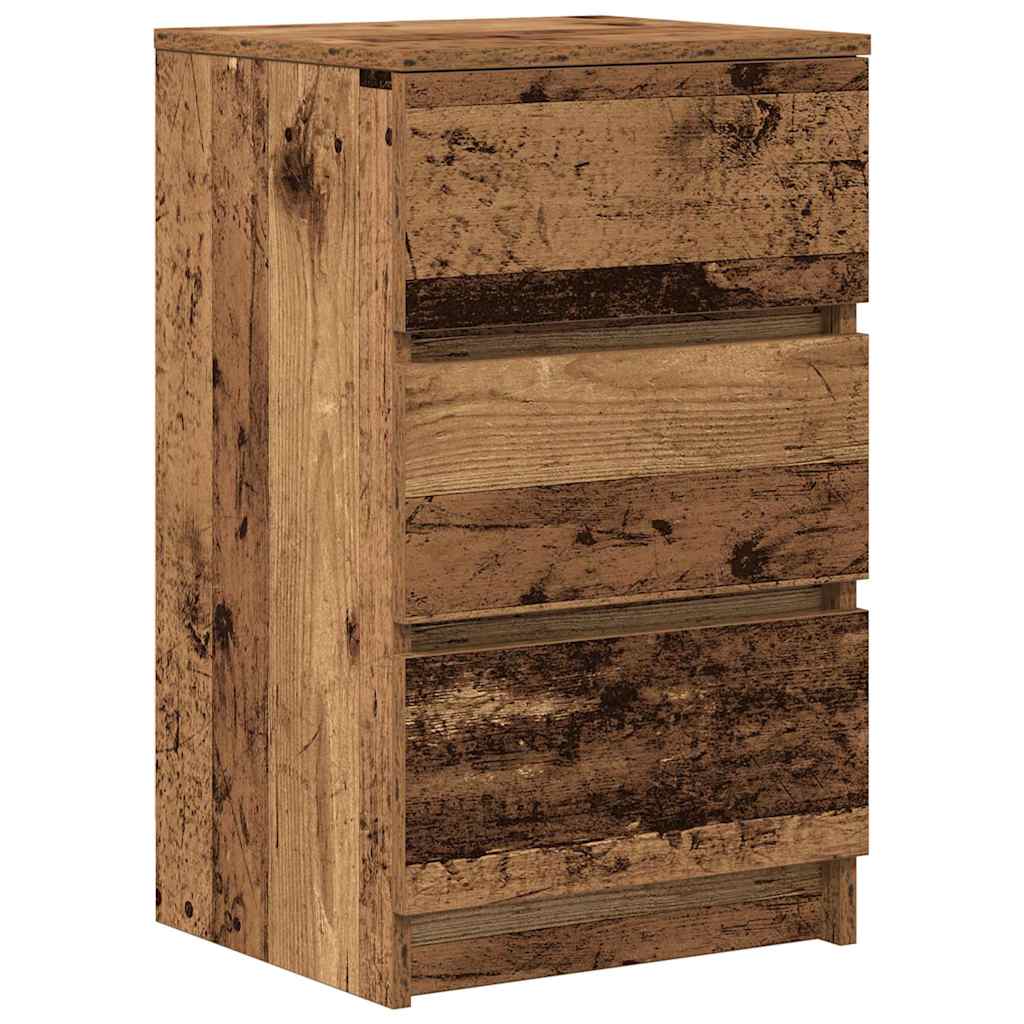 Noptiere cu 3 sertare 2 buc Lemn vechi 39x35x65 cm GartenMobel Dekor
