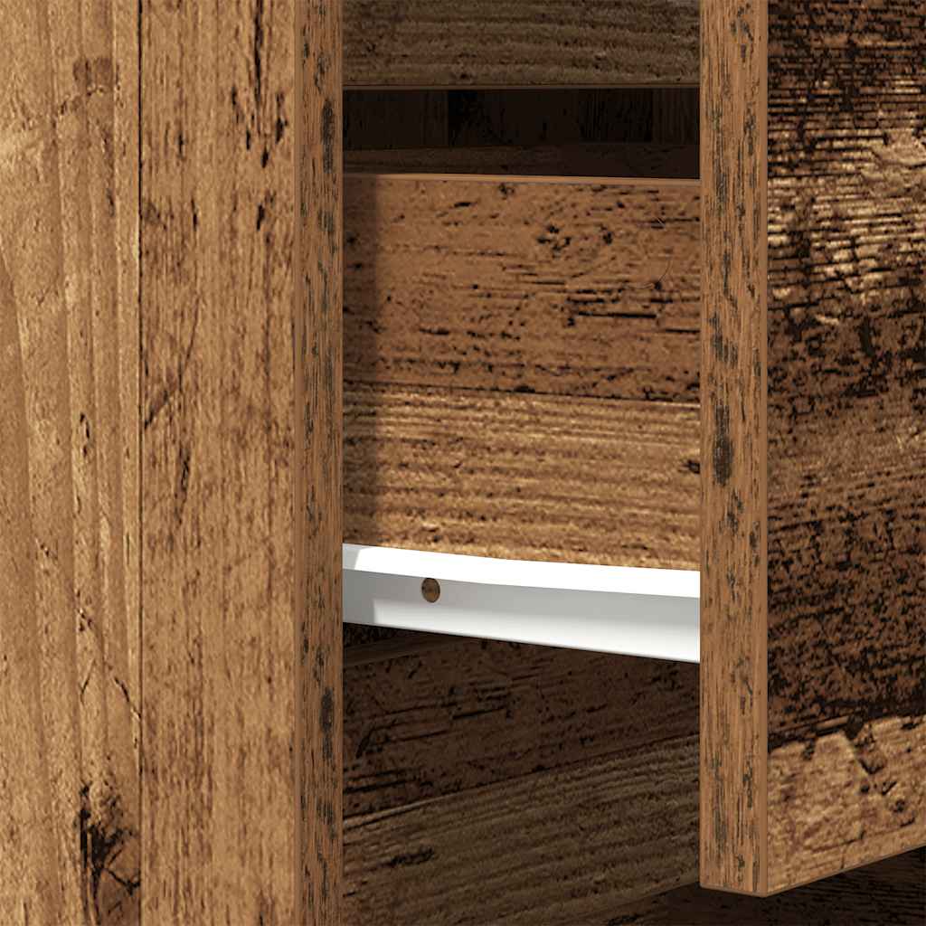 Noptiere cu 3 sertare 2 buc Lemn vechi 39x35x65 cm GartenMobel Dekor