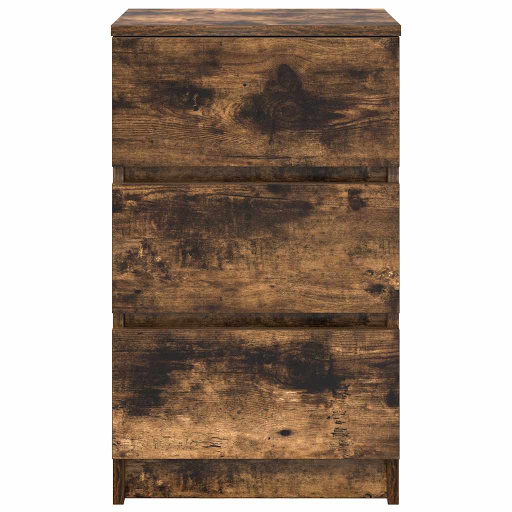 Noptiere cu 3 sertare 2 buc Stejar afumat 39x35x65 cm GartenMobel Dekor