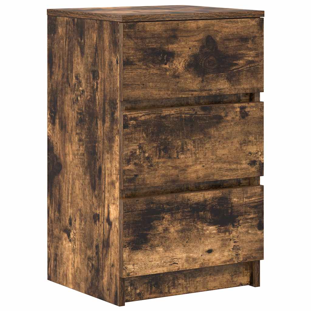 Noptiere cu 3 sertare 2 buc Stejar afumat 39x35x65 cm GartenMobel Dekor