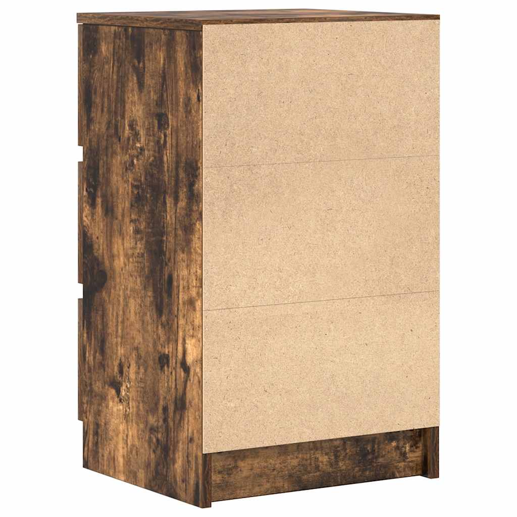 Noptiere cu 3 sertare 2 buc Stejar afumat 39x35x65 cm GartenMobel Dekor