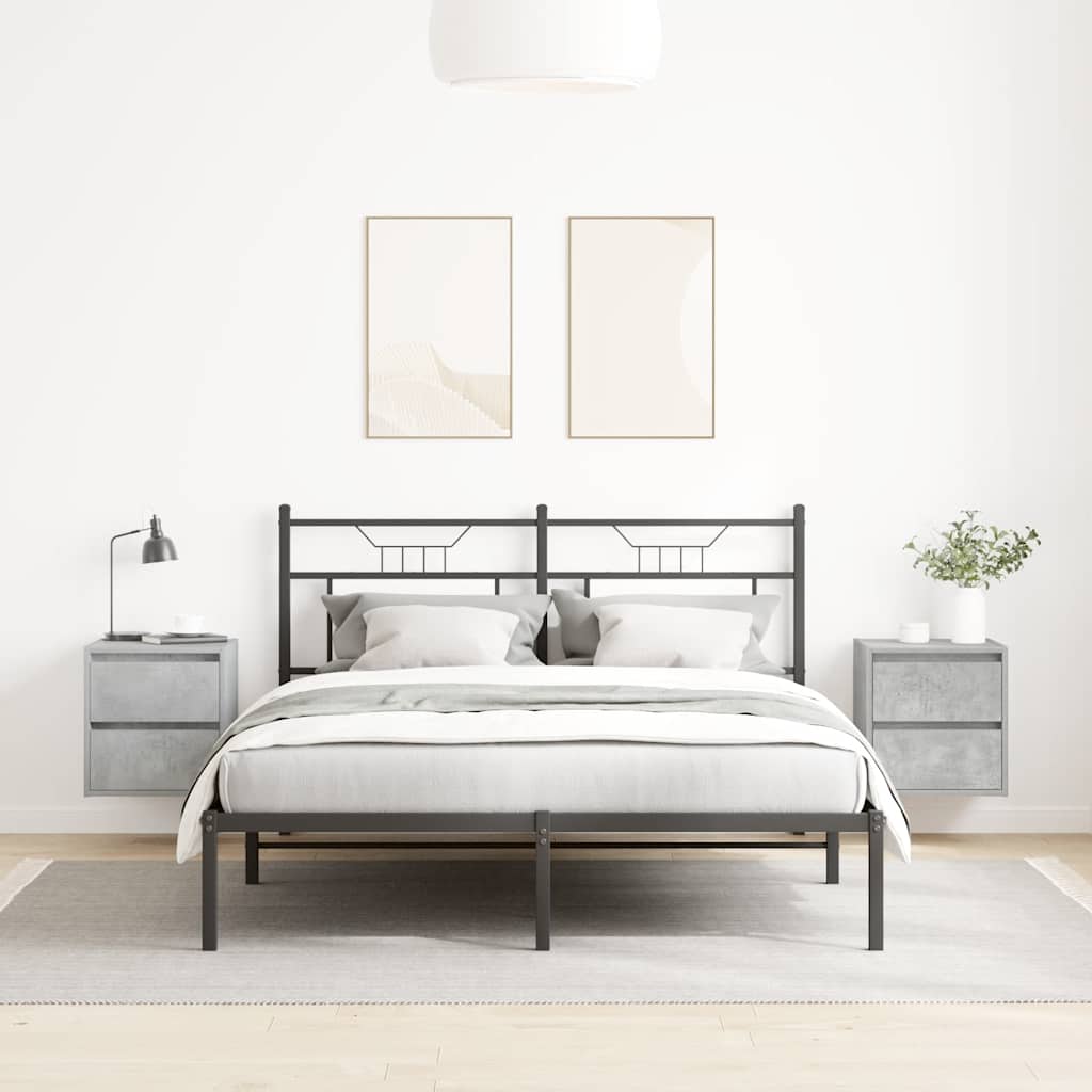 Noptiere montate pe perete 2 buc Beton Gri 38x34x40 cm GartenMobel Dekor