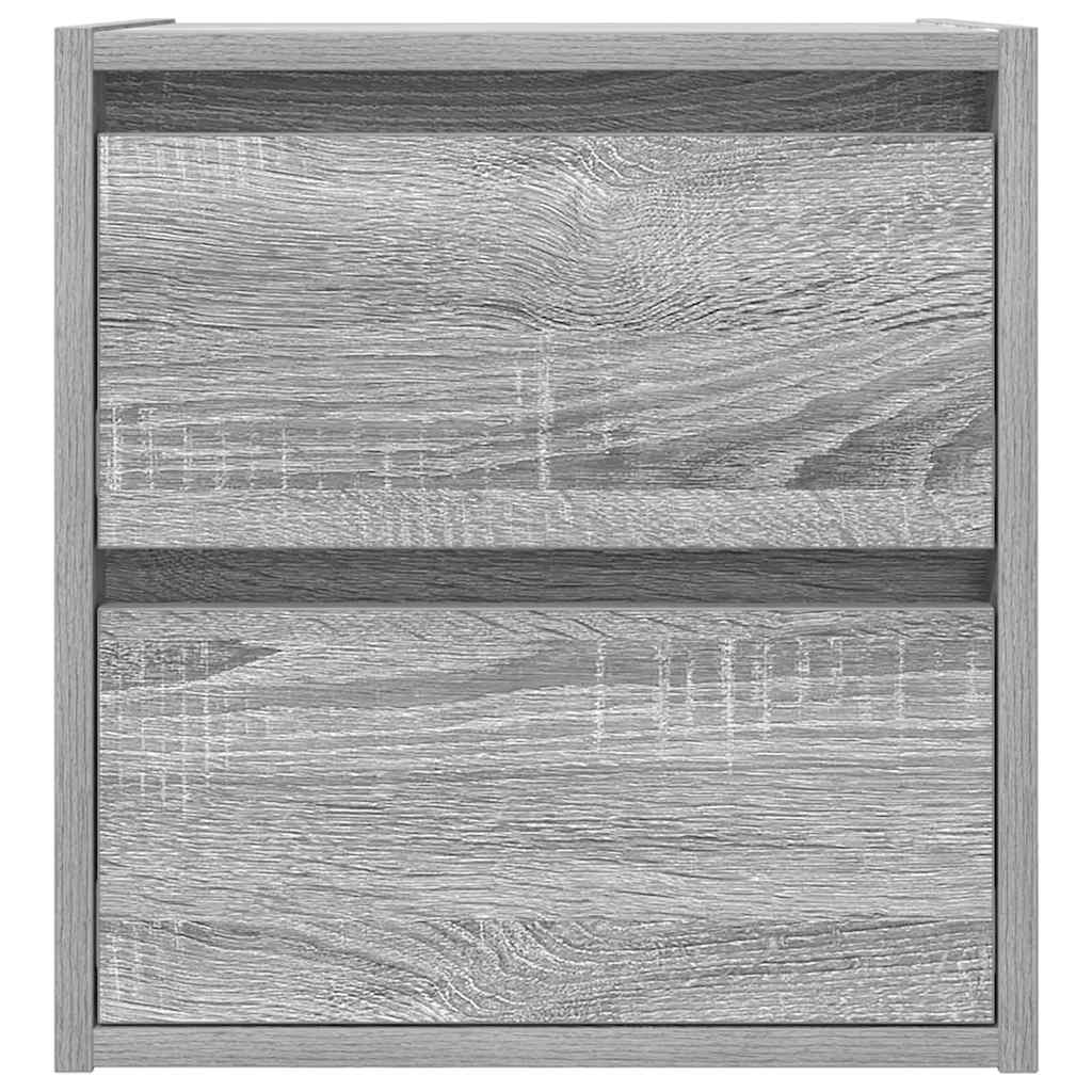 Noptiere montate pe perete 2 buc Gri Sonoma 38x34x40 cm GartenMobel Dekor