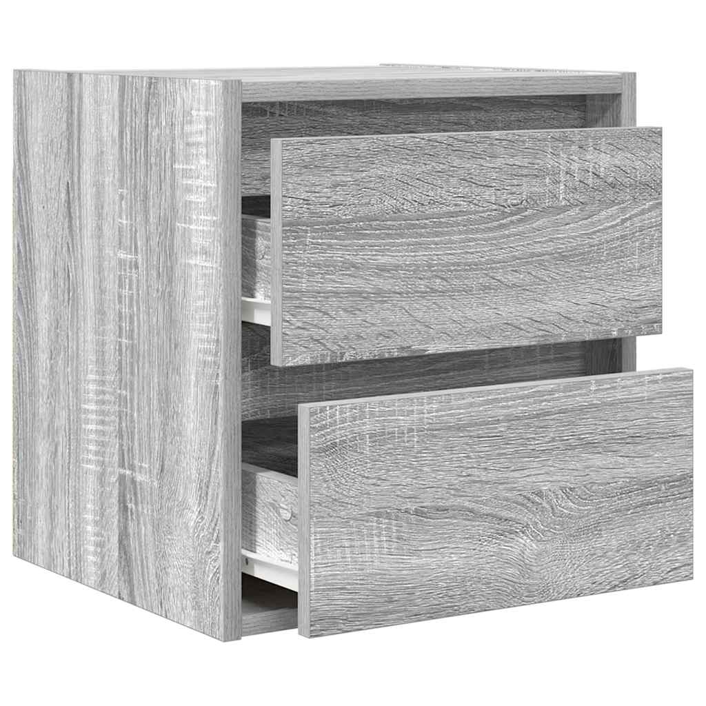 Noptiere montate pe perete 2 buc Gri Sonoma 38x34x40 cm GartenMobel Dekor