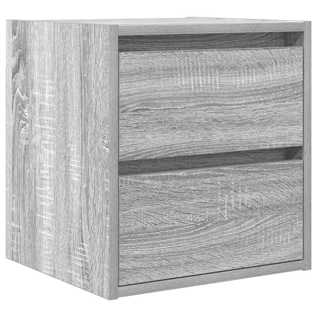 Noptiere montate pe perete 2 buc Gri Sonoma 38x34x40 cm GartenMobel Dekor