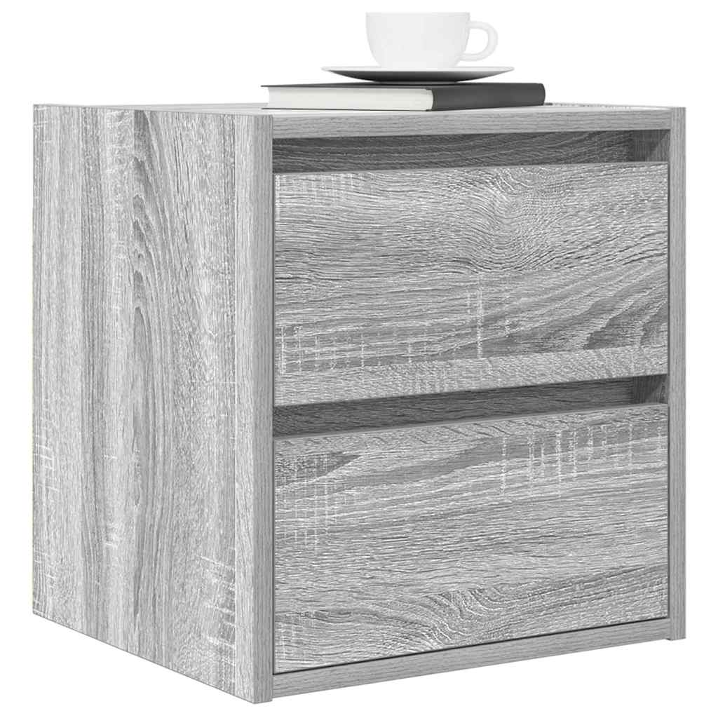 Noptiere montate pe perete 2 buc Gri Sonoma 38x34x40 cm GartenMobel Dekor