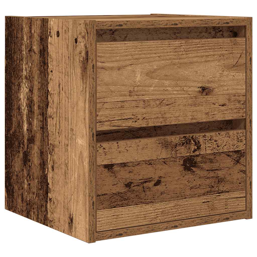 Noptiere montate pe perete 2 buc Lemn vechi 38x34x40 cm GartenMobel Dekor