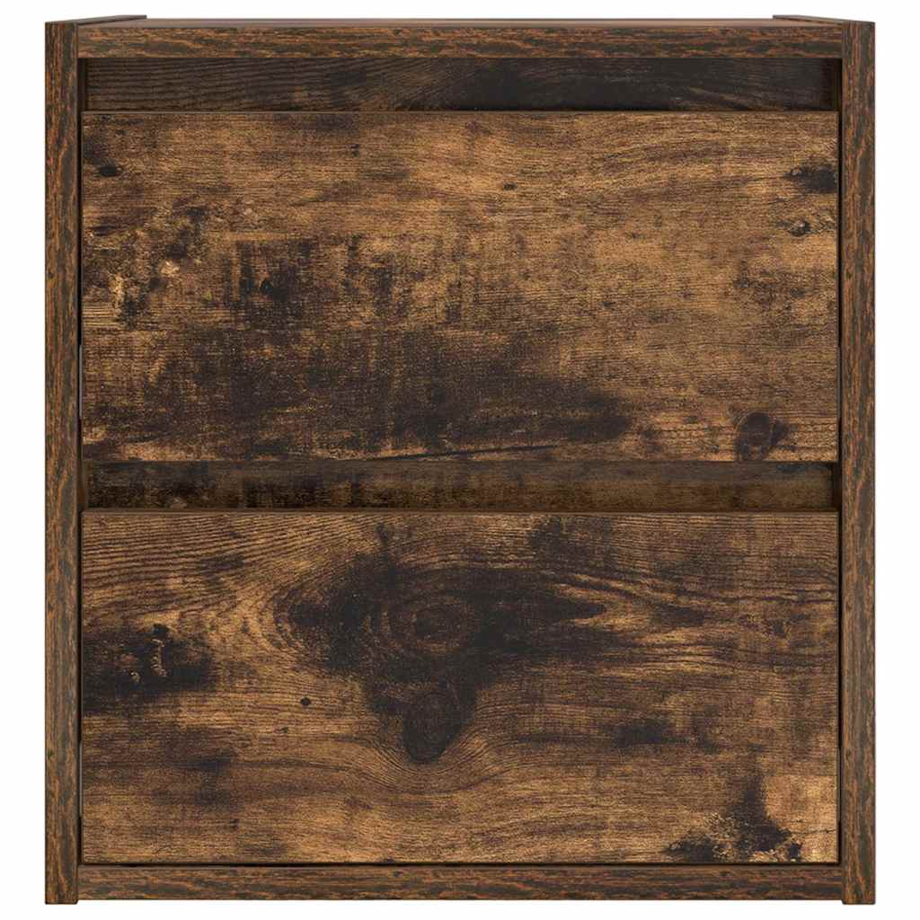 Noptiere montate pe perete 2 buc Stejar afumat 38x34x40 cm GartenMobel Dekor