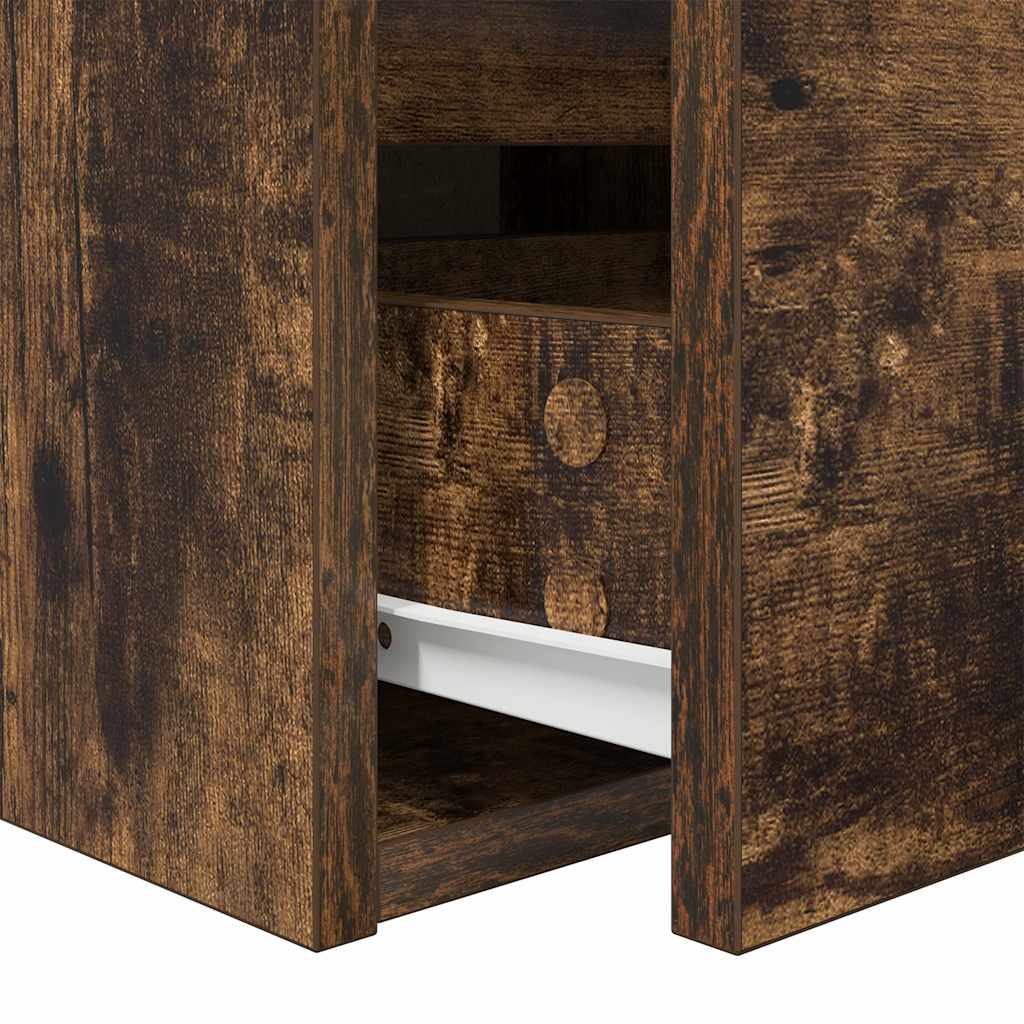 Noptiere montate pe perete 2 buc Stejar afumat 38x34x40 cm GartenMobel Dekor
