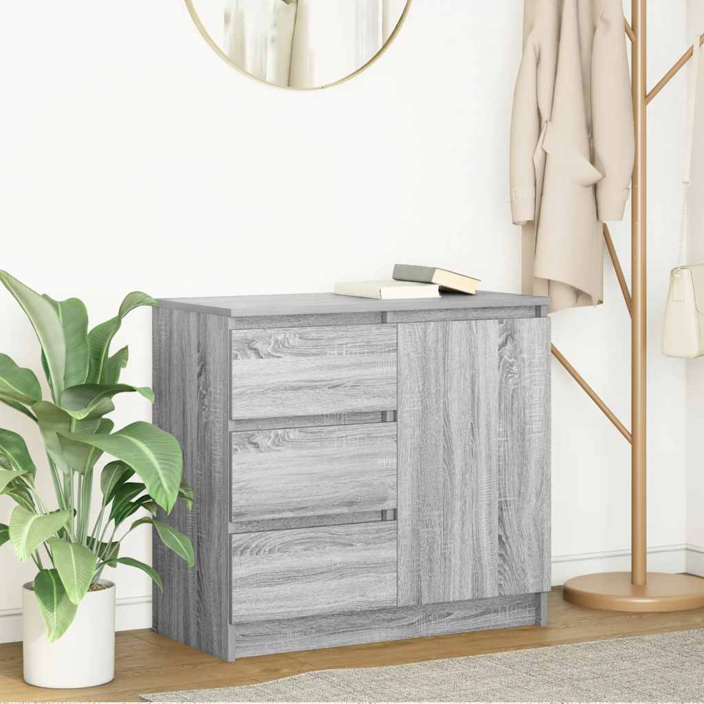 Bufetă cu sertar Gri Sonoma 71x35x65 cm Lemn prelucrat GartenMobel Dekor