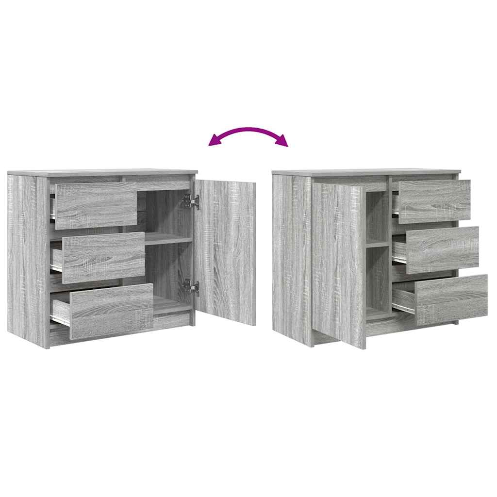 Bufetă cu sertar Gri Sonoma 71x35x65 cm Lemn prelucrat GartenMobel Dekor
