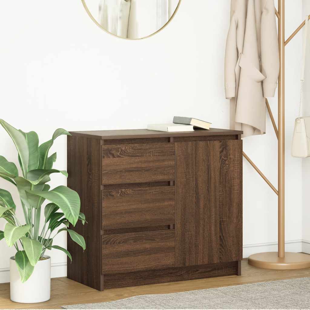Bufetă cu sertar Stejar maro 71x35x65 cm Lemn prelucrat GartenMobel Dekor