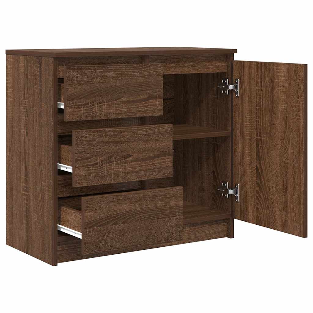 Bufetă cu sertar Stejar maro 71x35x65 cm Lemn prelucrat GartenMobel Dekor
