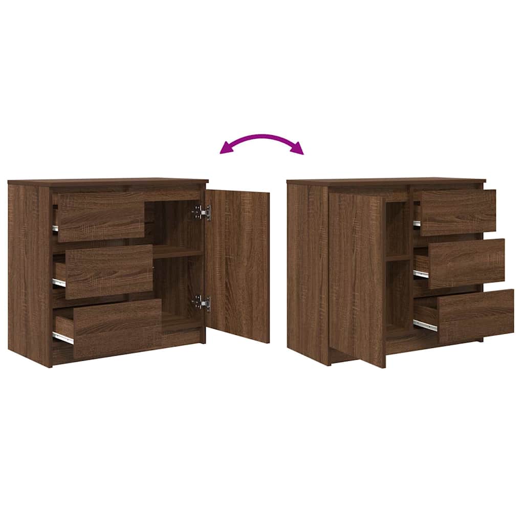 Bufetă cu sertar Stejar maro 71x35x65 cm Lemn prelucrat GartenMobel Dekor