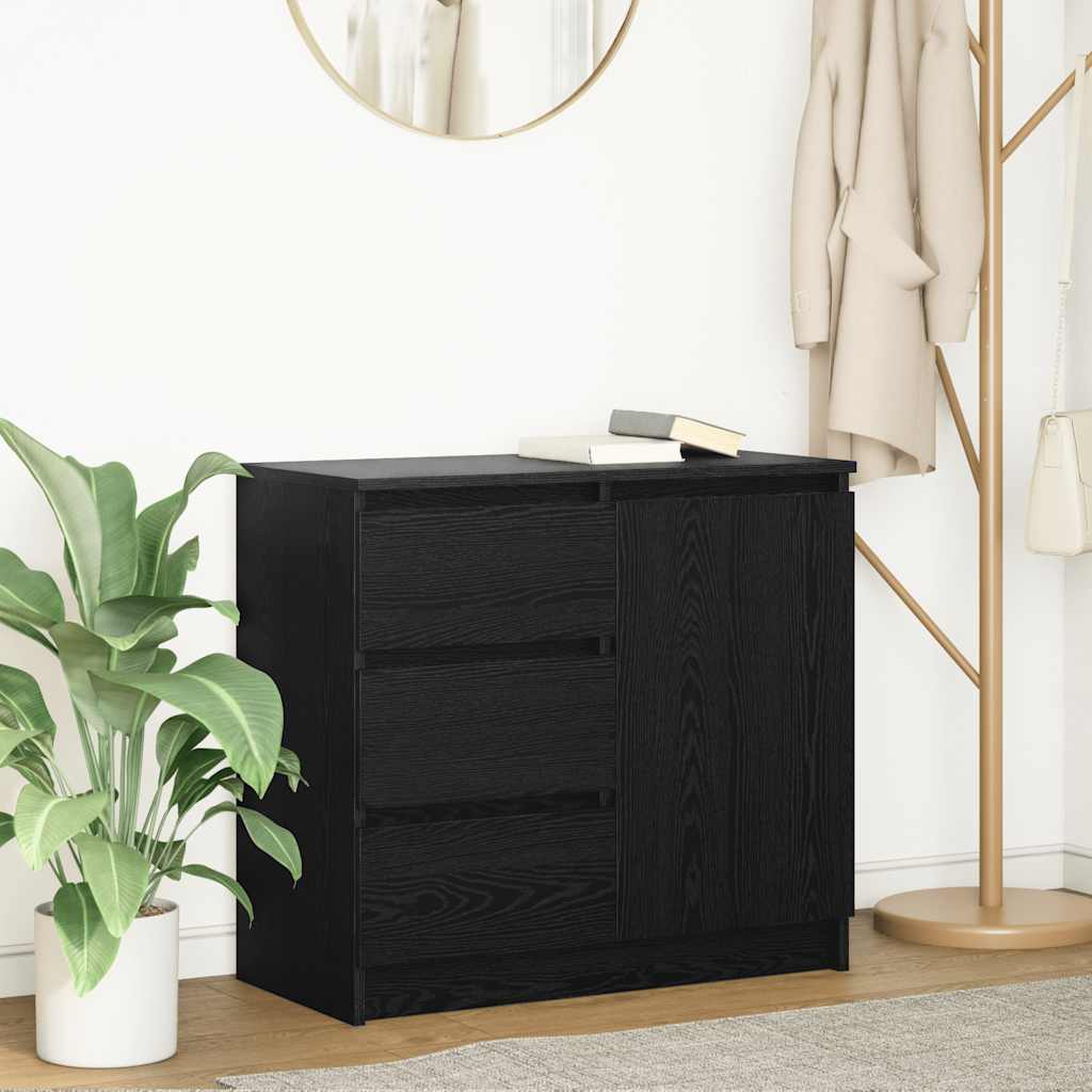 Bufetă cu sertar Stejar negru 71x35x65 cm Lemn prelucrat GartenMobel Dekor