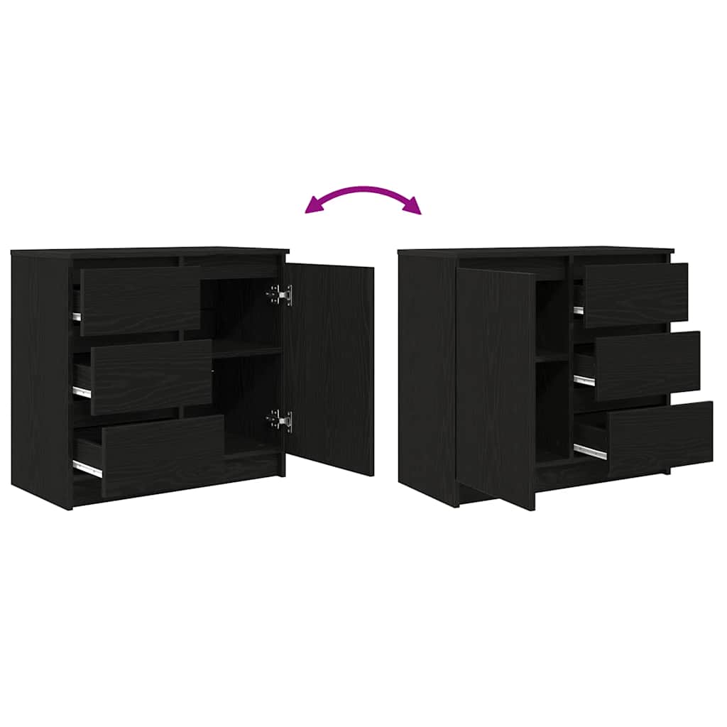 Bufetă cu sertar Stejar negru 71x35x65 cm Lemn prelucrat GartenMobel Dekor