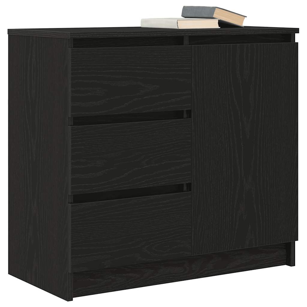 Bufetă cu sertar Stejar negru 71x35x65 cm Lemn prelucrat GartenMobel Dekor