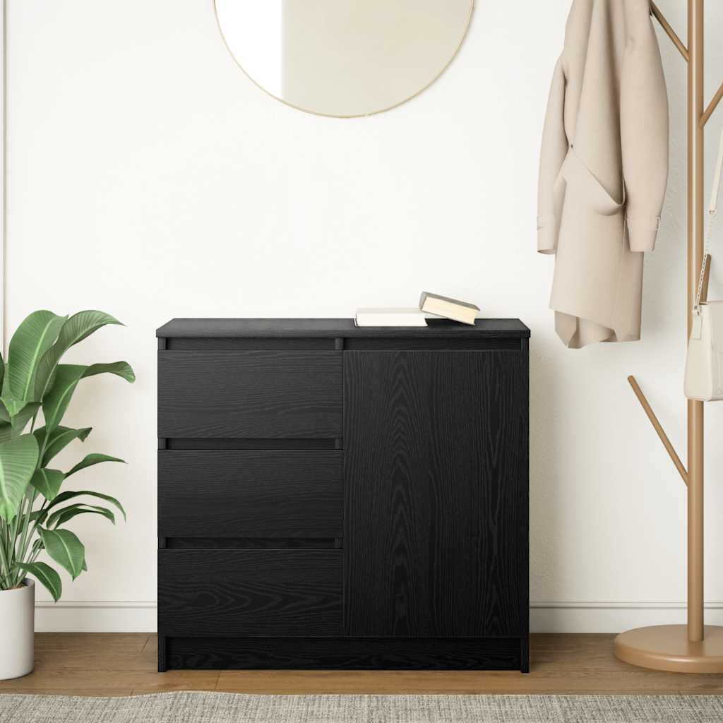 Bufetă cu sertar Stejar negru 71x35x65 cm Lemn prelucrat GartenMobel Dekor