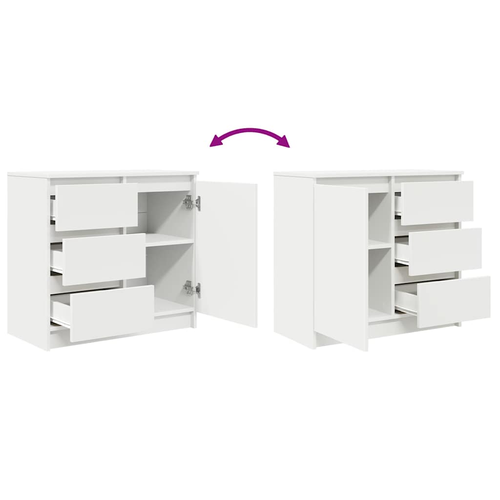Bufetă cu sertar alb 71x35x65 cm din lemn prelucrat GartenMobel Dekor