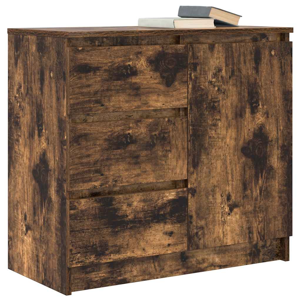 Bufetă cu sertar stejar afumat 71x35x65 cm lemn de stratificat GartenMobel Dekor