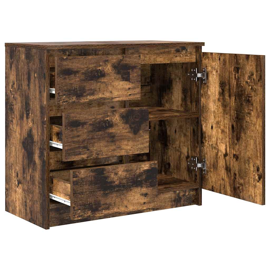Bufetă cu sertar stejar afumat 71x35x65 cm lemn de stratificat GartenMobel Dekor