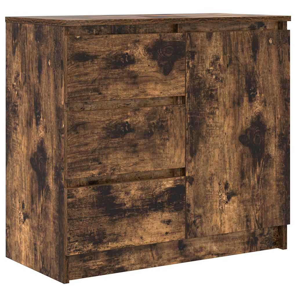 Bufetă cu sertar stejar afumat 71x35x65 cm lemn de stratificat GartenMobel Dekor