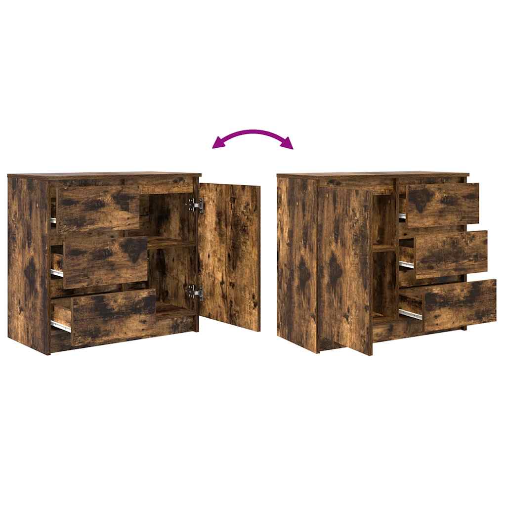 Bufetă cu sertar stejar afumat 71x35x65 cm lemn de stratificat GartenMobel Dekor
