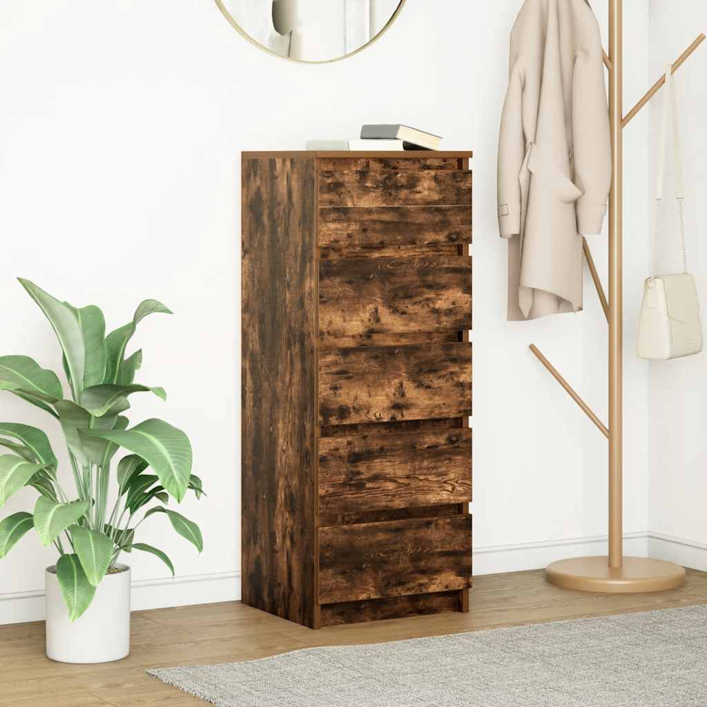 Bufetă cu sertare Stejar afumat 37,5x35x99 cm Lemn prelucrat GartenMobel Dekor