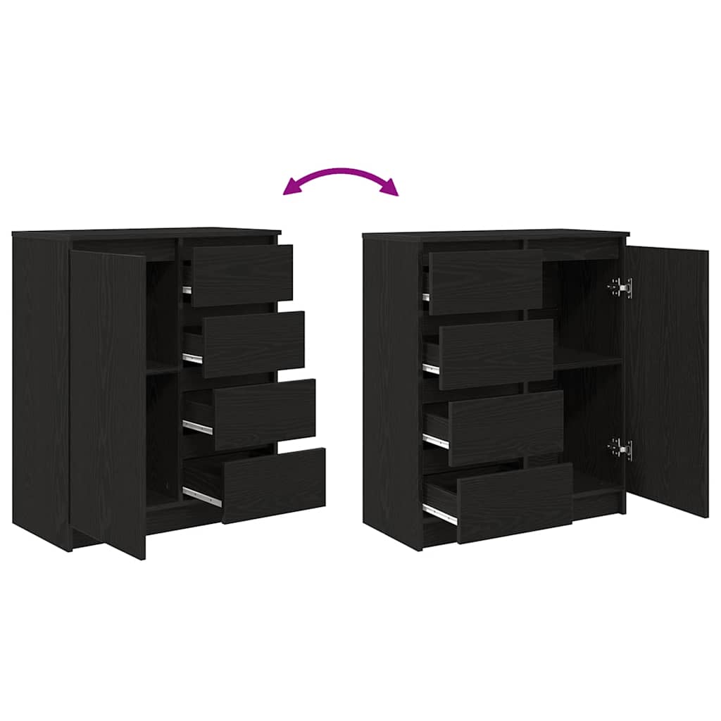 Bufetă cu sertare Stejar negru 71x35x84 cm Lemn prelucrat GartenMobel Dekor