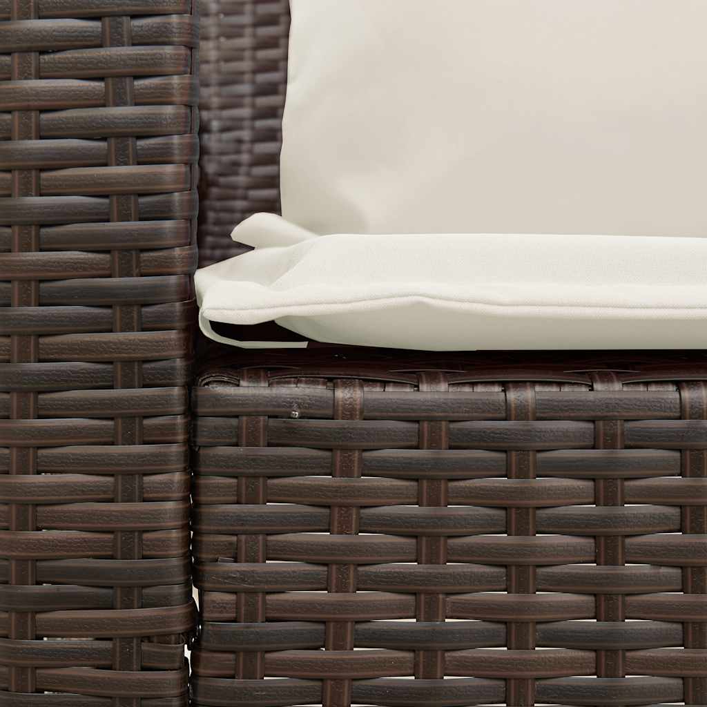 Canapea de grădină cu 5 locuri cu perne din polirattan maro GartenMobel Dekor