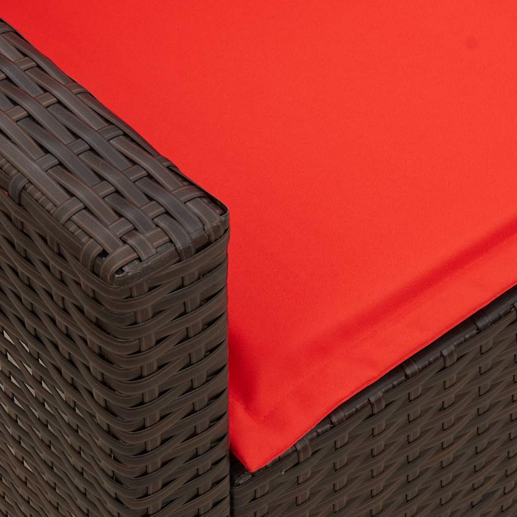 Canapea de grădină cu 5 locuri cu perne din polirattan maro GartenMobel Dekor