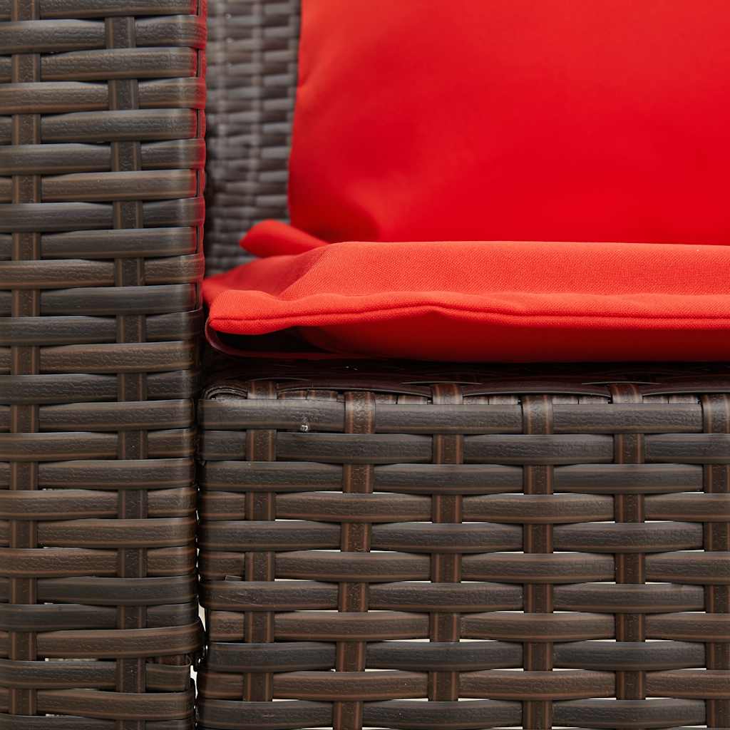 Canapea de grădină cu 5 locuri cu perne din polirattan maro GartenMobel Dekor