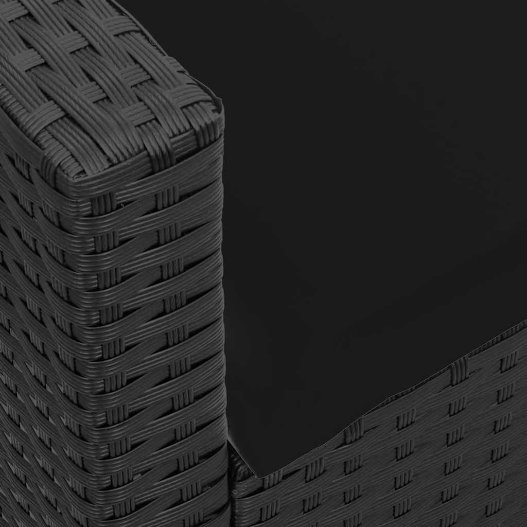 Canapea de grădină cu 5 locuri cu perne din polirattan negru GartenMobel Dekor