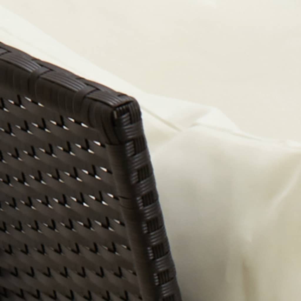 Canapea de grădină cu perne, negru, poliratan GartenMobel Dekor