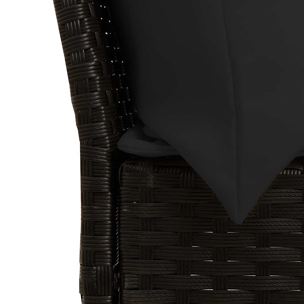 Canapea de grădină cu perne, negru, poliratan GartenMobel Dekor