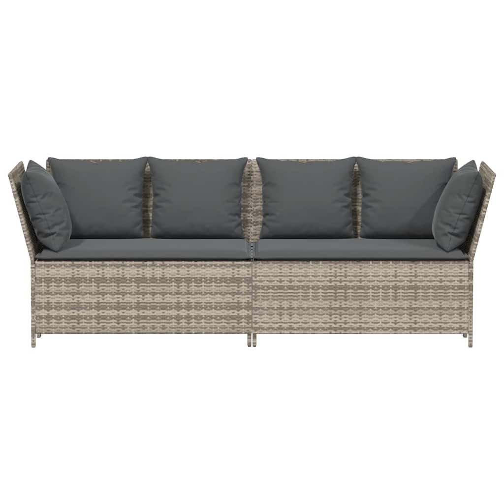 Canapea de grădină cu perne din polirattan gri deschis GartenMobel Dekor