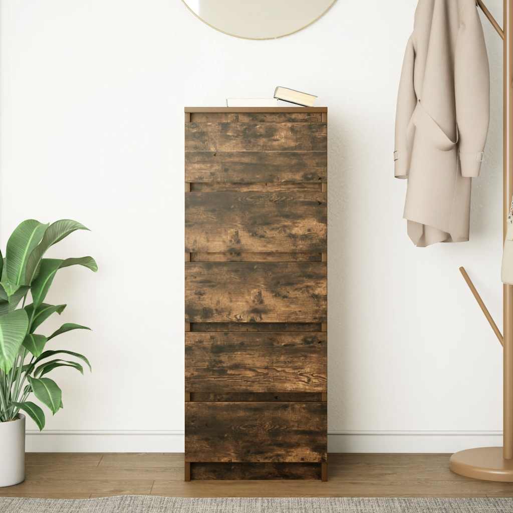 Bufetă cu sertare Stejar afumat 37,5x35x99 cm Lemn prelucrat GartenMobel Dekor
