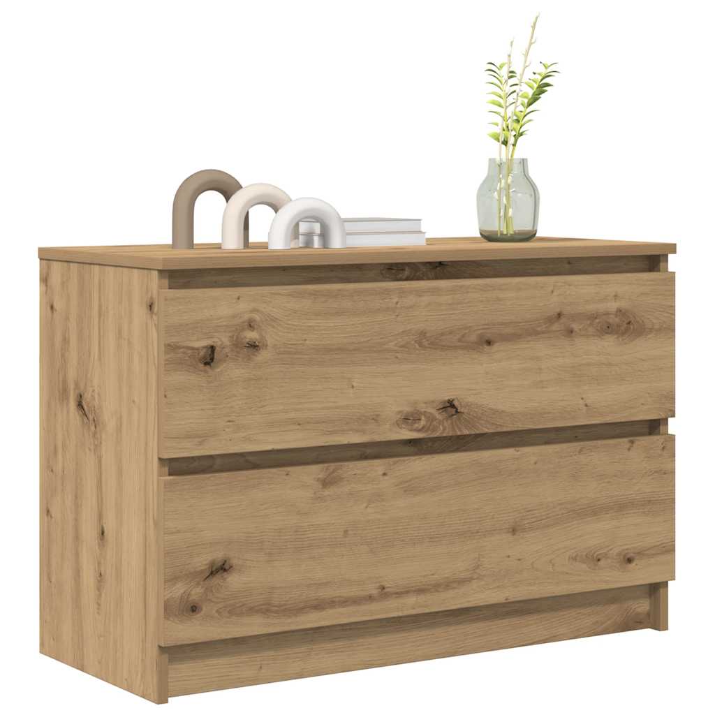 Dulap TV Artisan Stejar 80x35x54 cm Lemn prelucrat GartenMobel Dekor