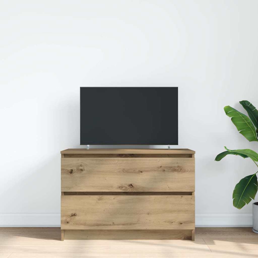 Dulap TV Artisan Stejar 80x35x54 cm Lemn prelucrat GartenMobel Dekor