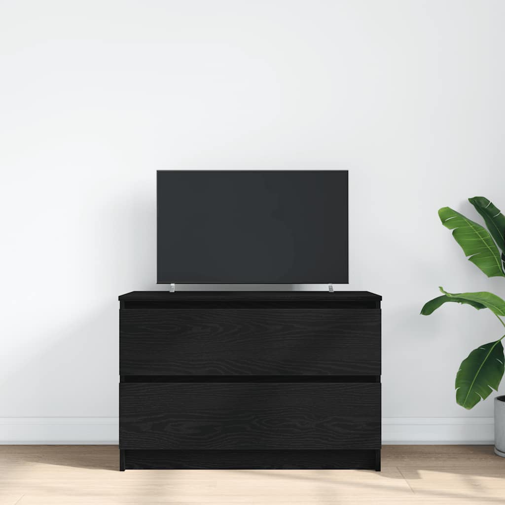 Dulap TV negru 80x35x54 cm lemn prelucrat GartenMobel Dekor