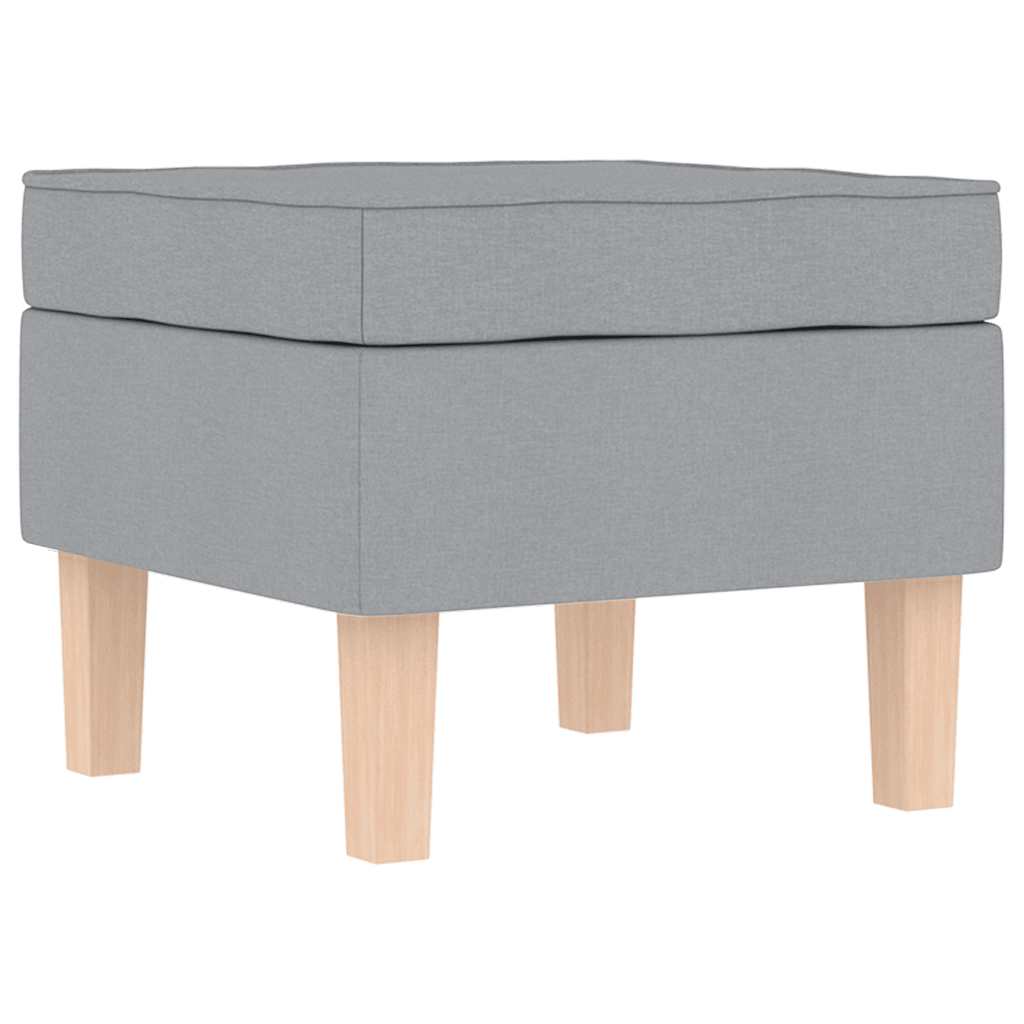 Scaun balansoar cu taburet, gri deschis, textil GartenMobel Dekor