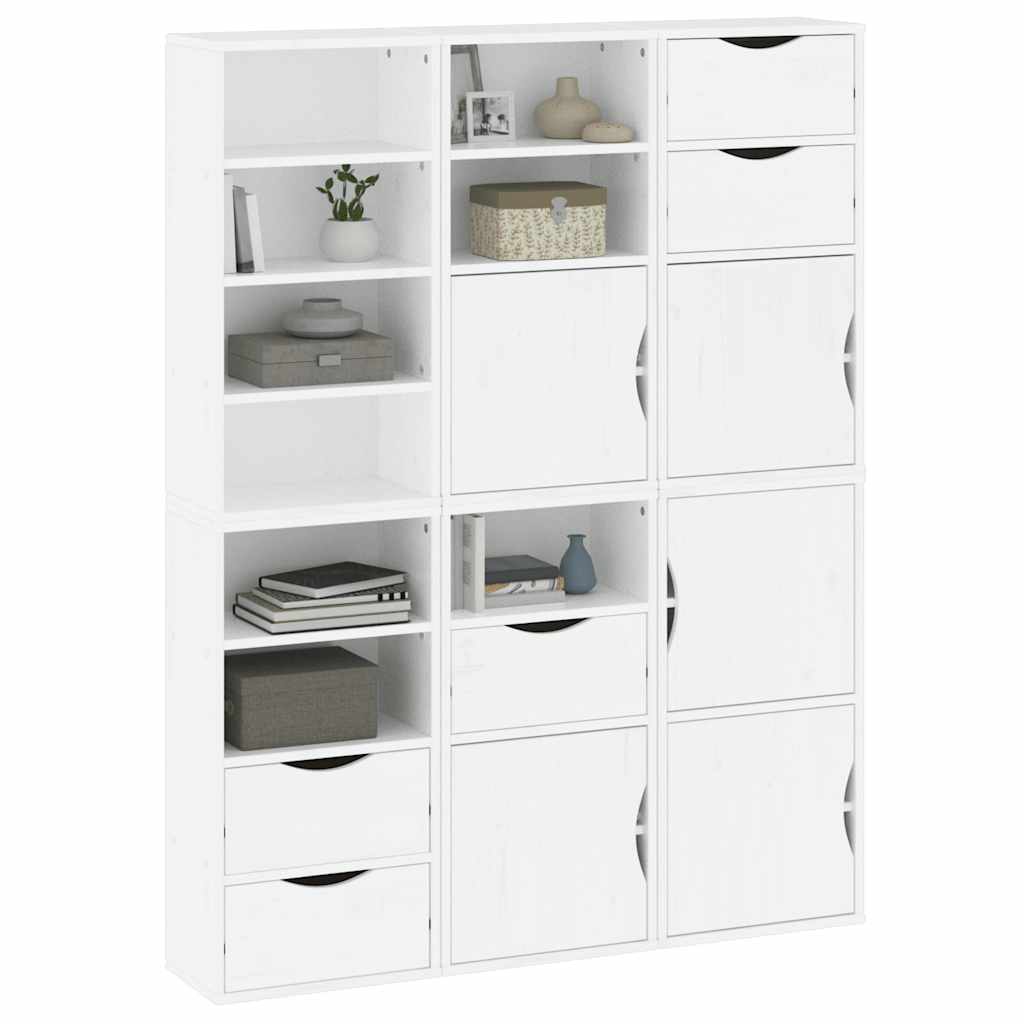 Dulapuri laterale 6 buc ODDA alb 40x24x79 cm lemn masiv de pin GartenMobel Dekor